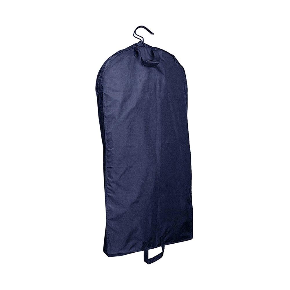 Garment Cover w/Full Length Zipper & 2 Wide Head Hangers, Navy, Nylon, 22.5"x3"x40"H image