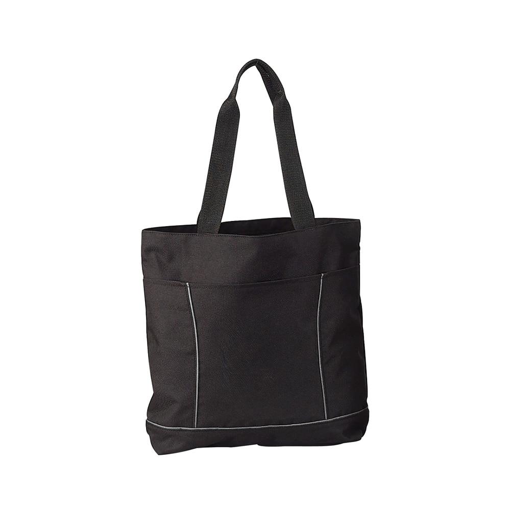 Travelwell Recycled RPET Tote, Black, 16.5"x3.75"x14"H