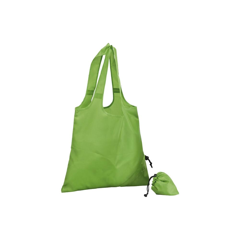 Folding Tote Lime Green, 210D Polyester, Folds Into Corner, 15.5"x14.5"H image