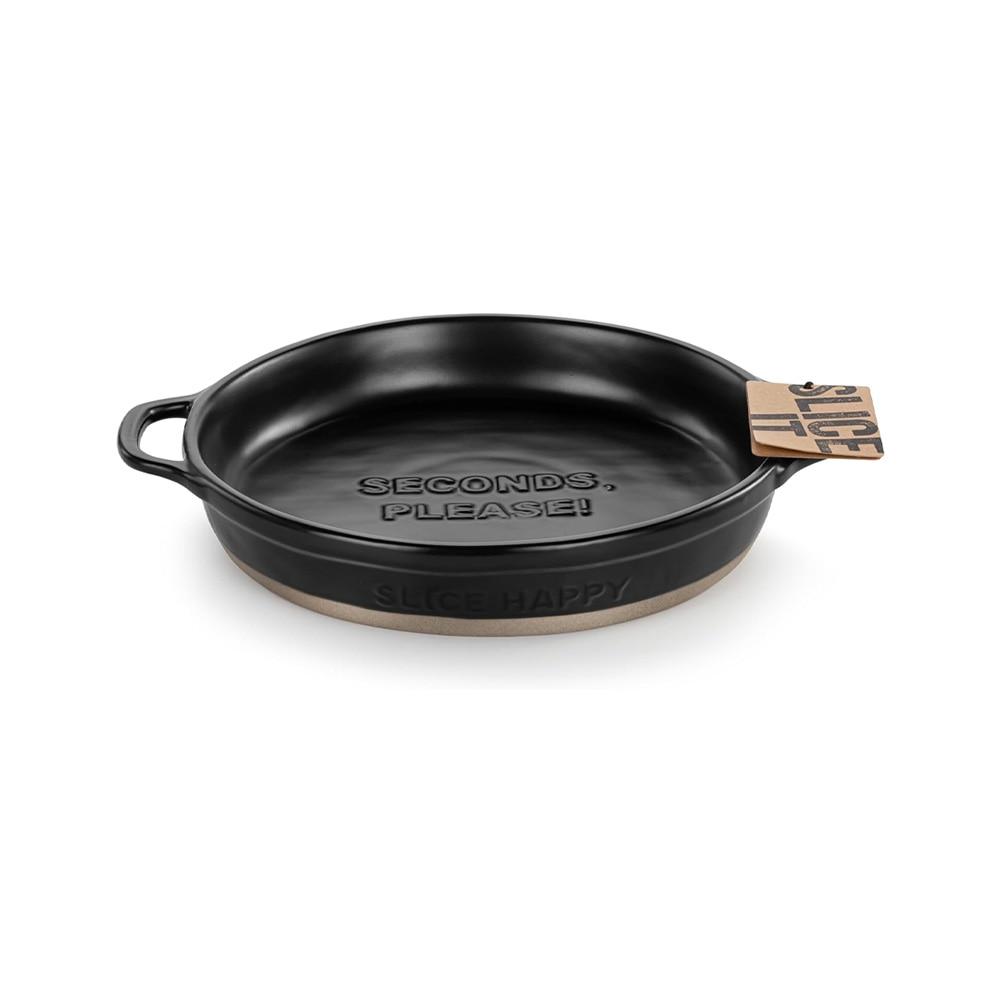 Demdaco Black Gather Round Pie Dish, Stoneware, 10"D NO ONLINE SALES image