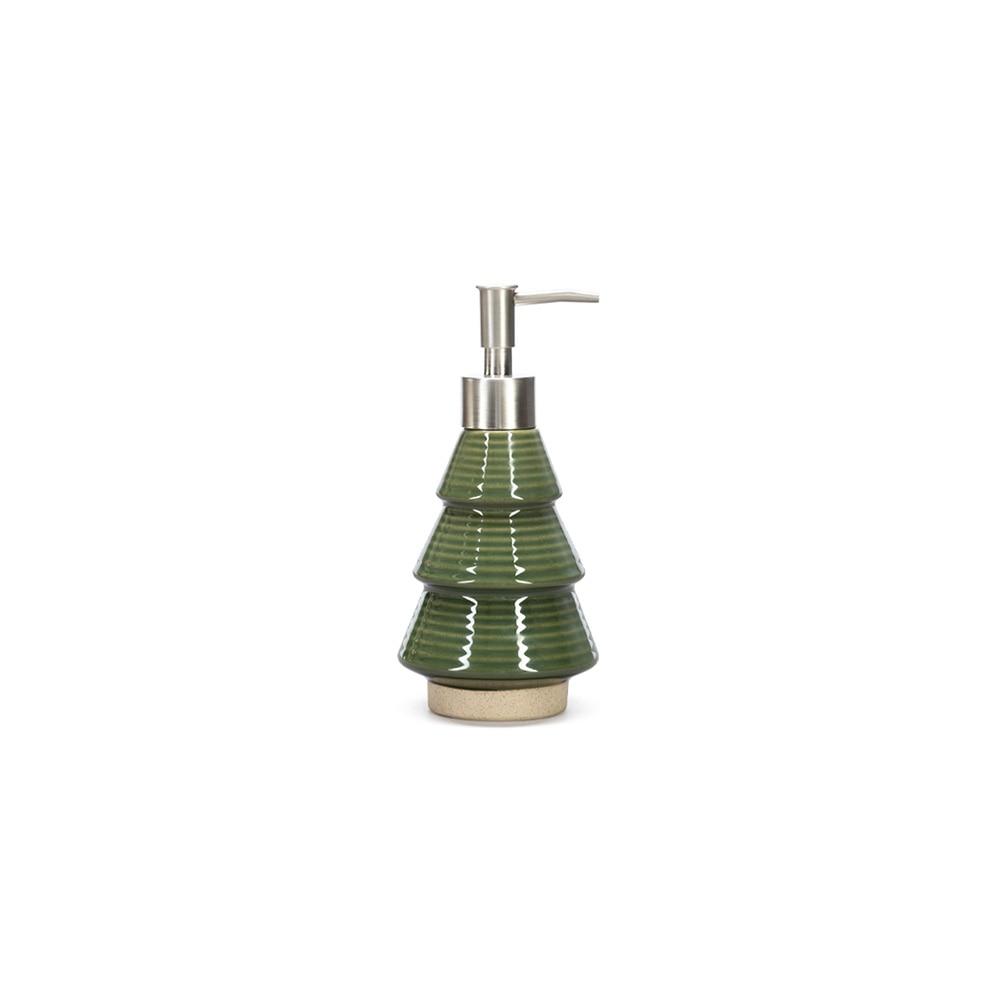 Demdaco Tree Ceramic Soap Pump, Green, 3"Dx7.5"H NO ONLINE SALES image