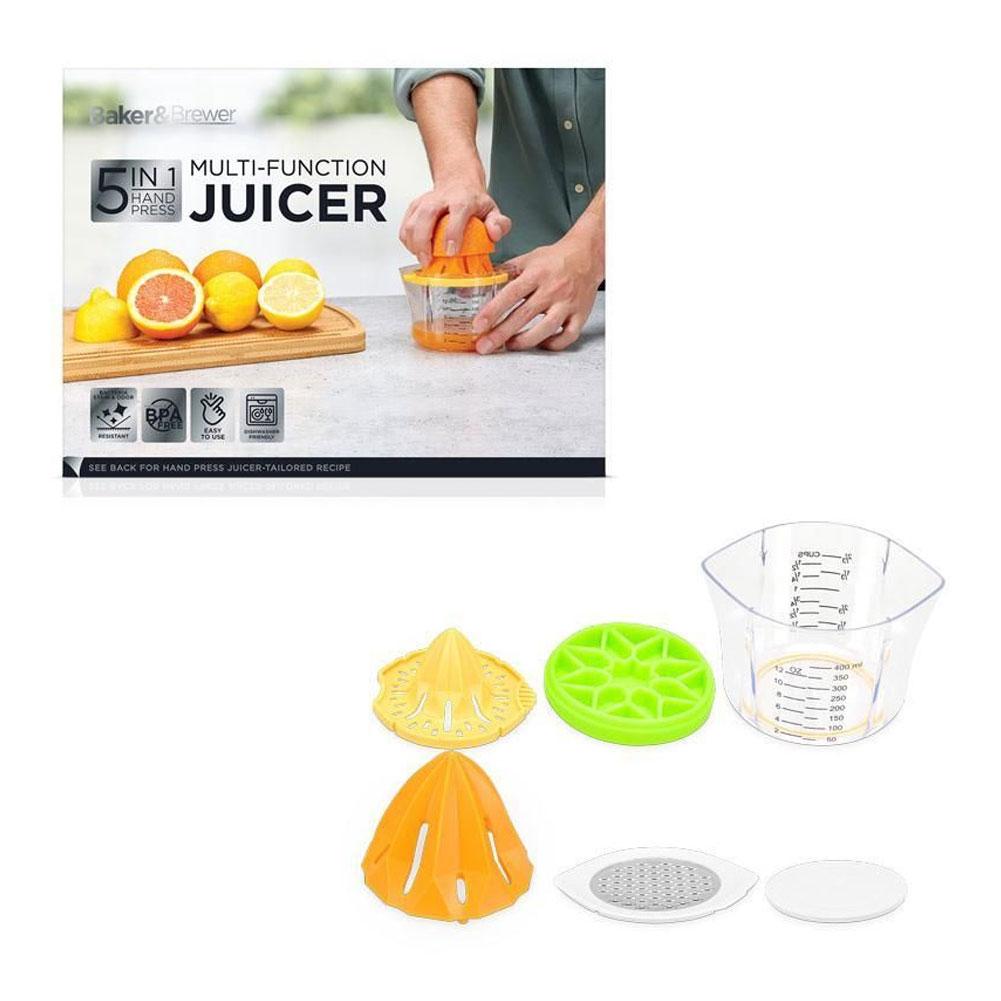 Baker & Brewer 5 In 1 Multi-Function Juicer, Plastic, BPA Free, 4.9"x4.1"x3.3"H image