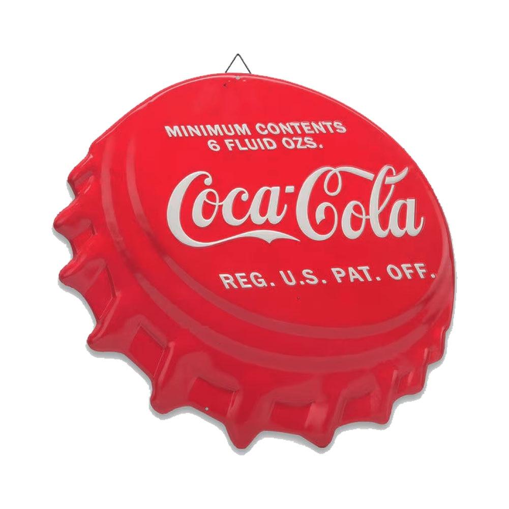Open Road Coca-Cola, Die Cut Embossed Dimensional Bottlecap Metal Sign, 18"x16"H image