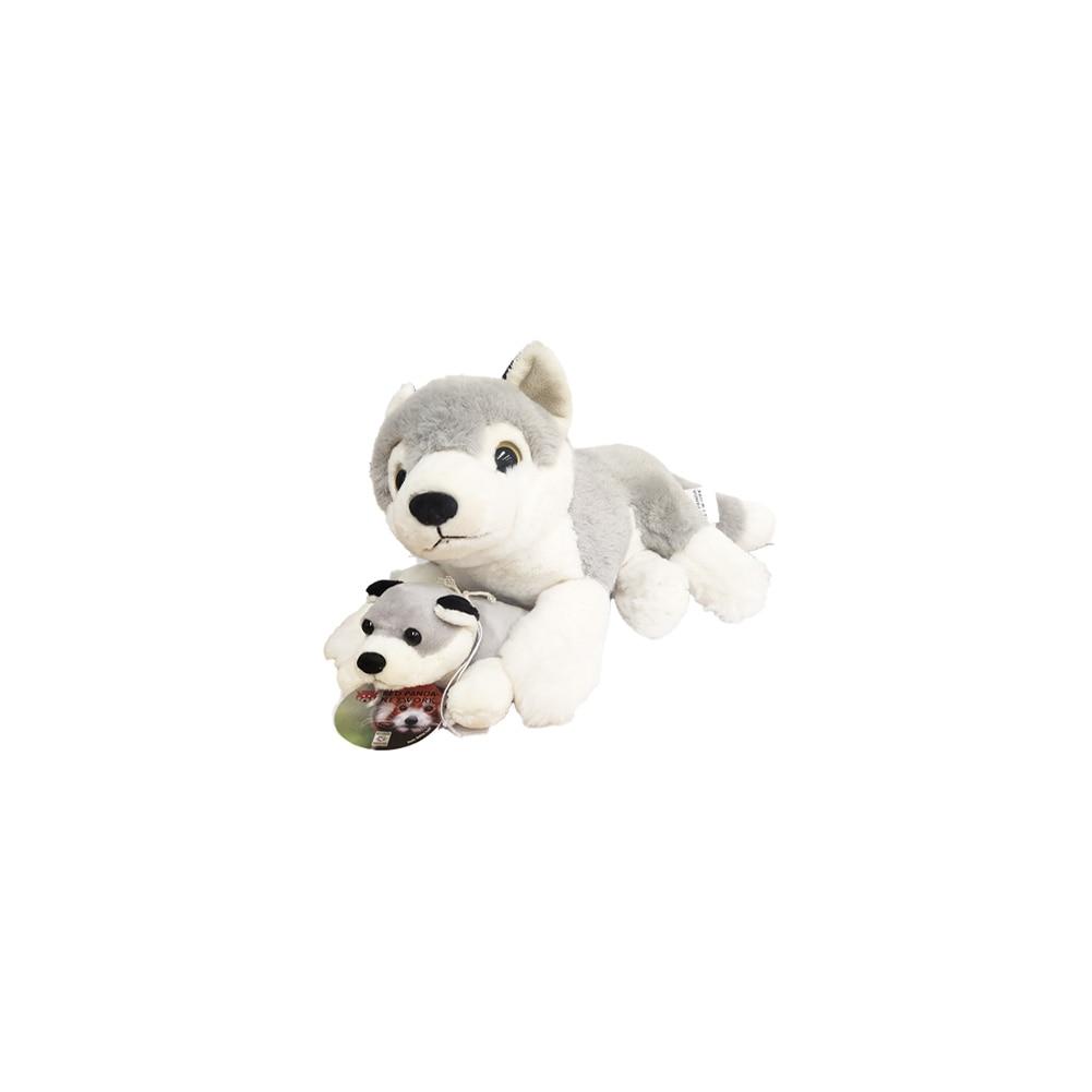 Nature Planet Red Panda Network Wolf With Pup Plush, Polyester, 4"Wx 9"L image