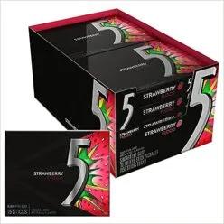 "5 Gum Strawberry Flood Gum 15pcs, 10ct"