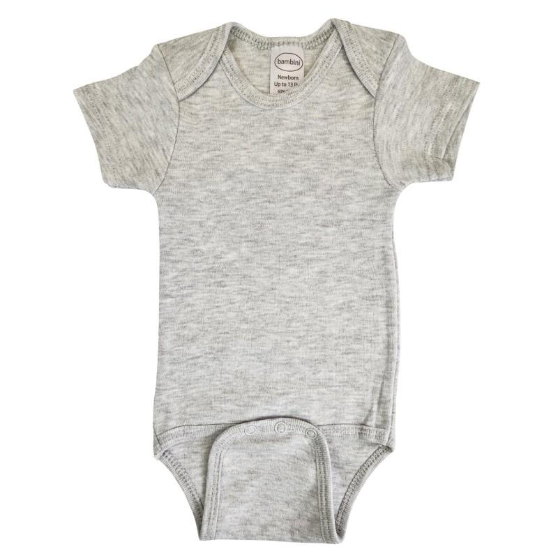 Heather Grey Interlock Short Sleeve Onezie image