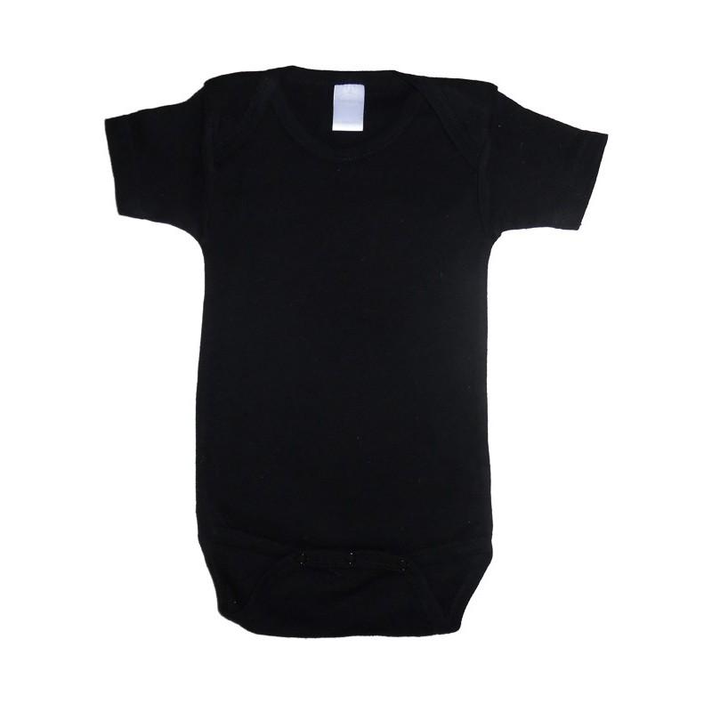 Black Interlock Short Sleeve Onezie image
