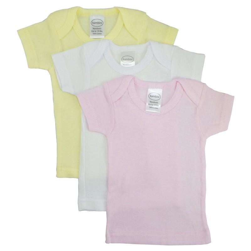 Girl's Rib Knit Pastel Short Sleeve T-Shirt 3-Pack image