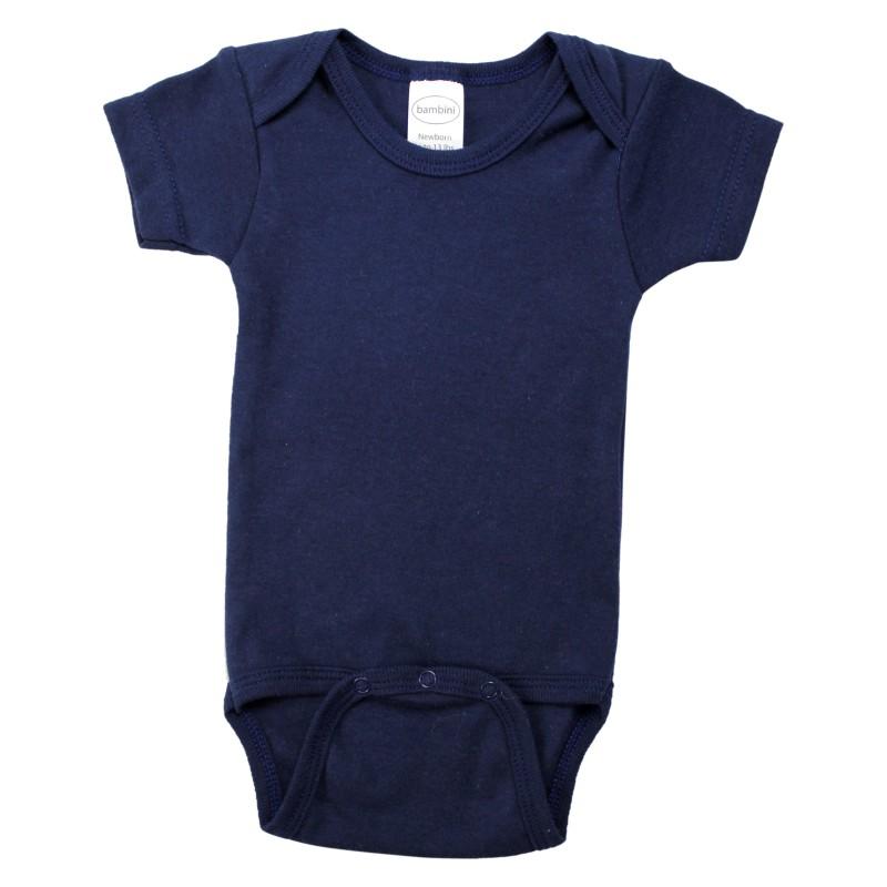 Navy Interlock Short Sleeve Onezie image