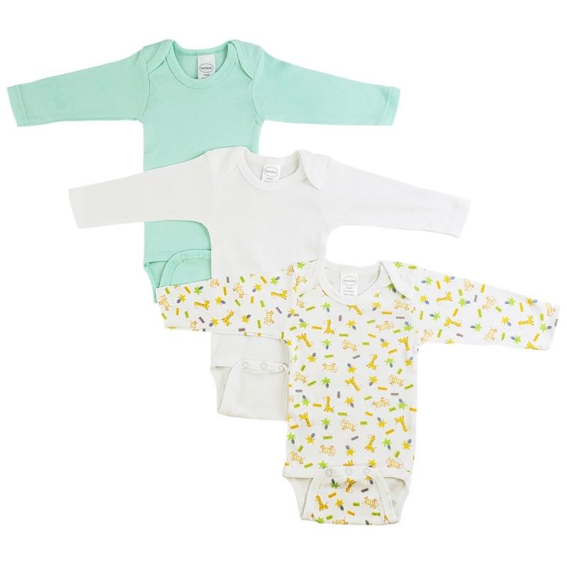 Rib Knit Variety Long Sleeve Onezie 3-Pack image