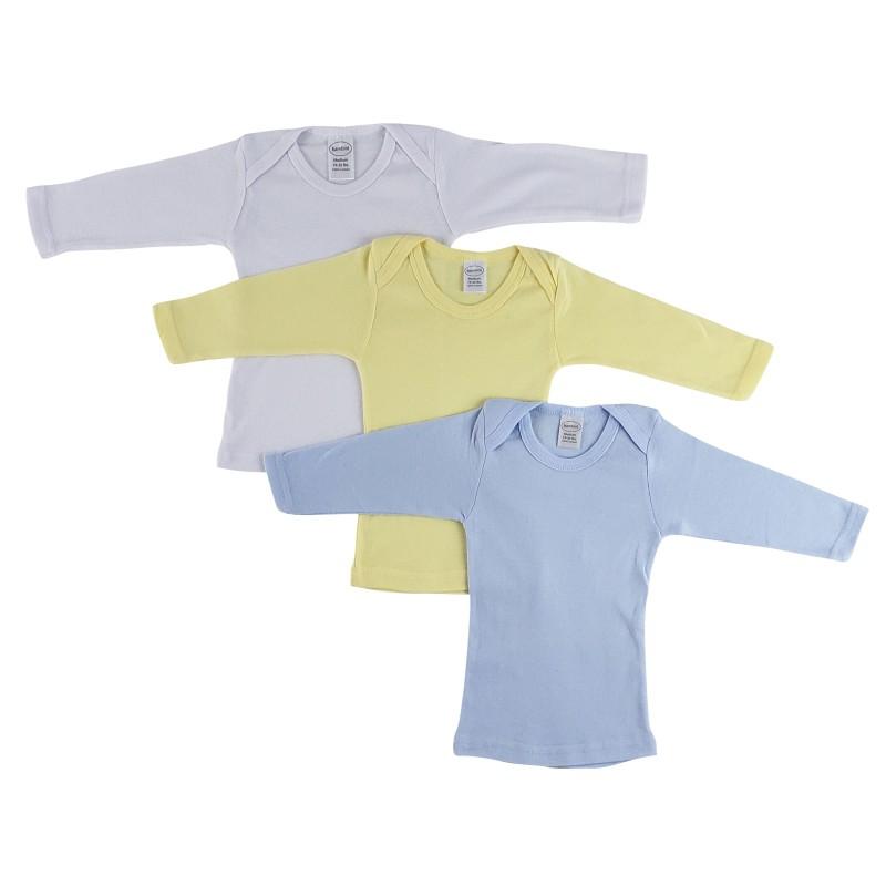 Boy's Rib Knit Pastel Long Sleeve T-Shirt 3-Pack image