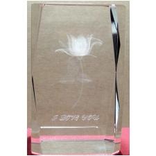 3 Inch 3D Laser Etched Crystal Rose - 1 Piece image