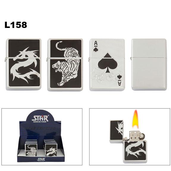 Jumbo Oil Lighters Chrome Approx. 33% larger than standard oil lighter! L158 (12 pcs.)