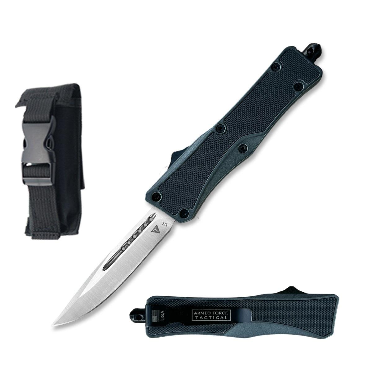6.75" D2 Steel Grey Tactical G10 Handle Automatic OTF Knife image