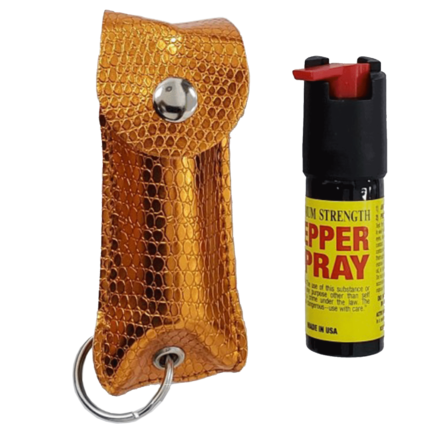Snake Skin Pattern Personal Defense Pepper Spray OC-18 1/2 oz - Orange image