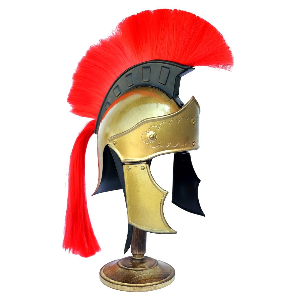 Red Crest Praetorian Roman Centurion Helmet with Plume image