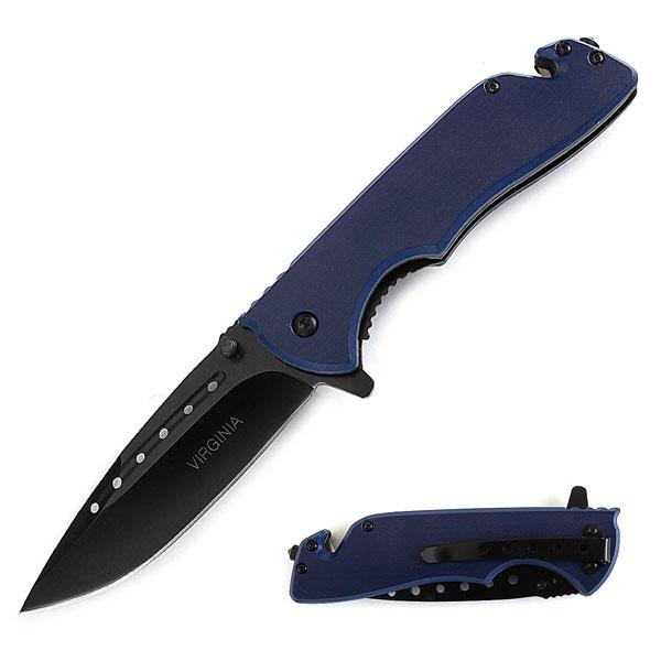4 Inch Black Stainless Steel Tactical Spring Assisted Folding Knife image