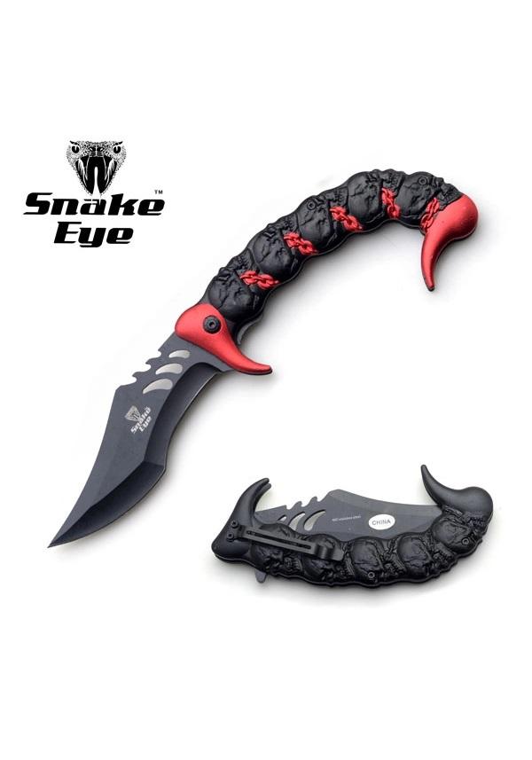 9.5" Spring-Assisted Knife - Red Scorpion Style Handle image