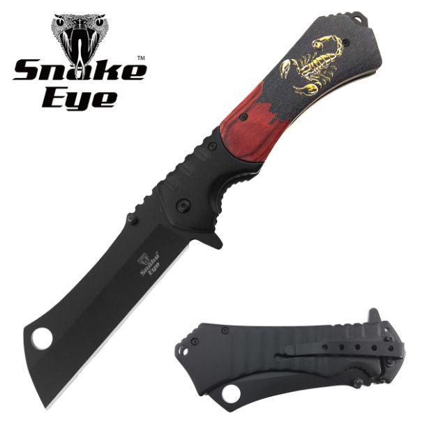 Scorpion Print Handle Spring-Assisted Knife image