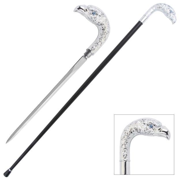American Eagle Walking Cane with Hidden Blade image