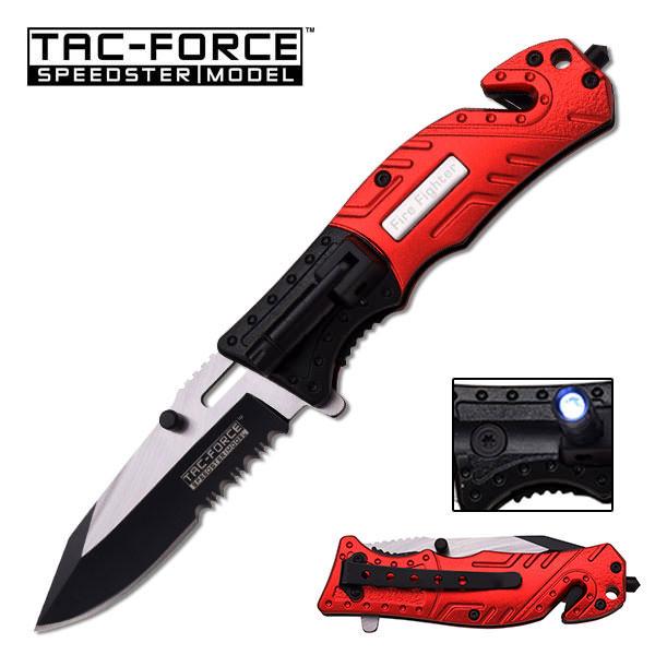 Tac Force 4.5 Inches Spring Assisted Folder With Red Black Handle image
