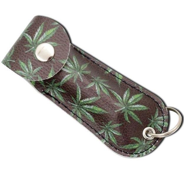 Pepper Spray With Key Chain Carrying Pouch - Marijuana image