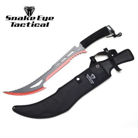 Fantasy Sword with Red Blade Edge and Black Cord Wrapped Handle image