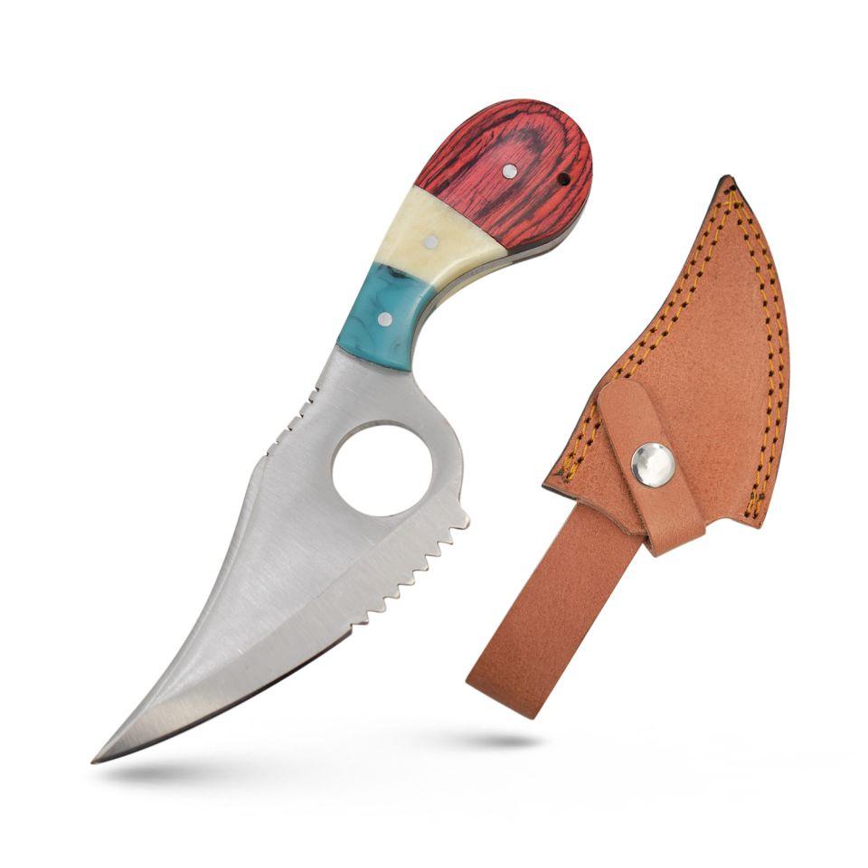 Wild Turkey Handmade - Fixed Blade Skinner - Wood, Bone & Resin Handle image