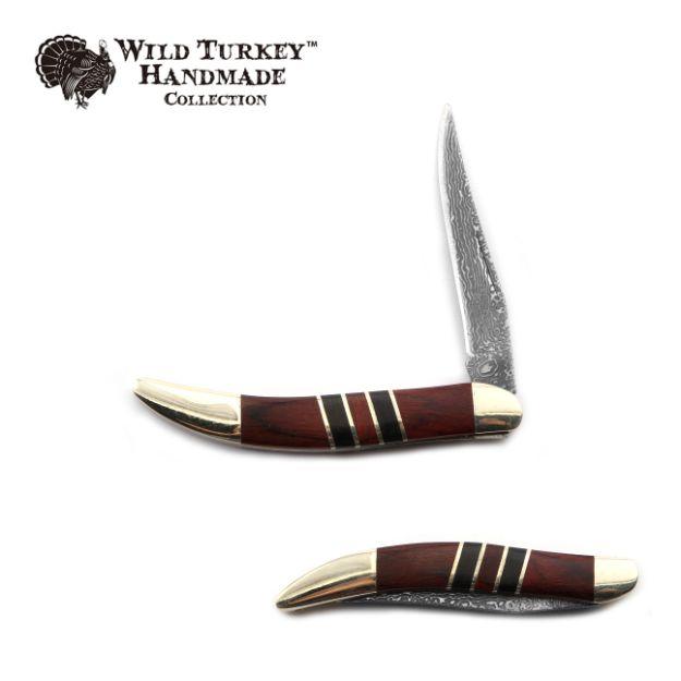 Toothpick Damascus Etching Blade Pakkawood Handle Handmade Knife image