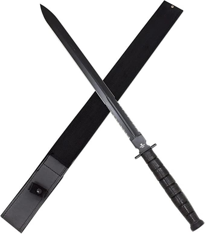 27" WWII USMC Style Machete with Sheath Black image