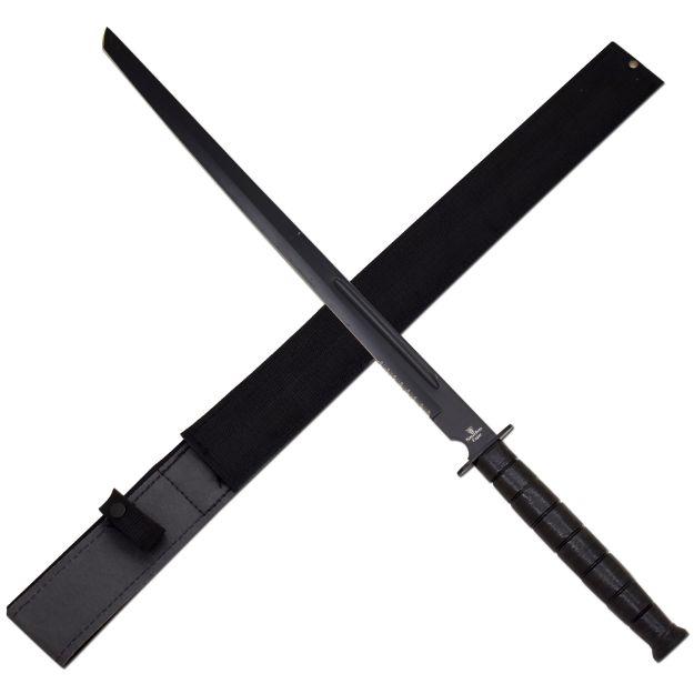 28" WWII US Army Tanto Style Tactical Mini Sword Black image