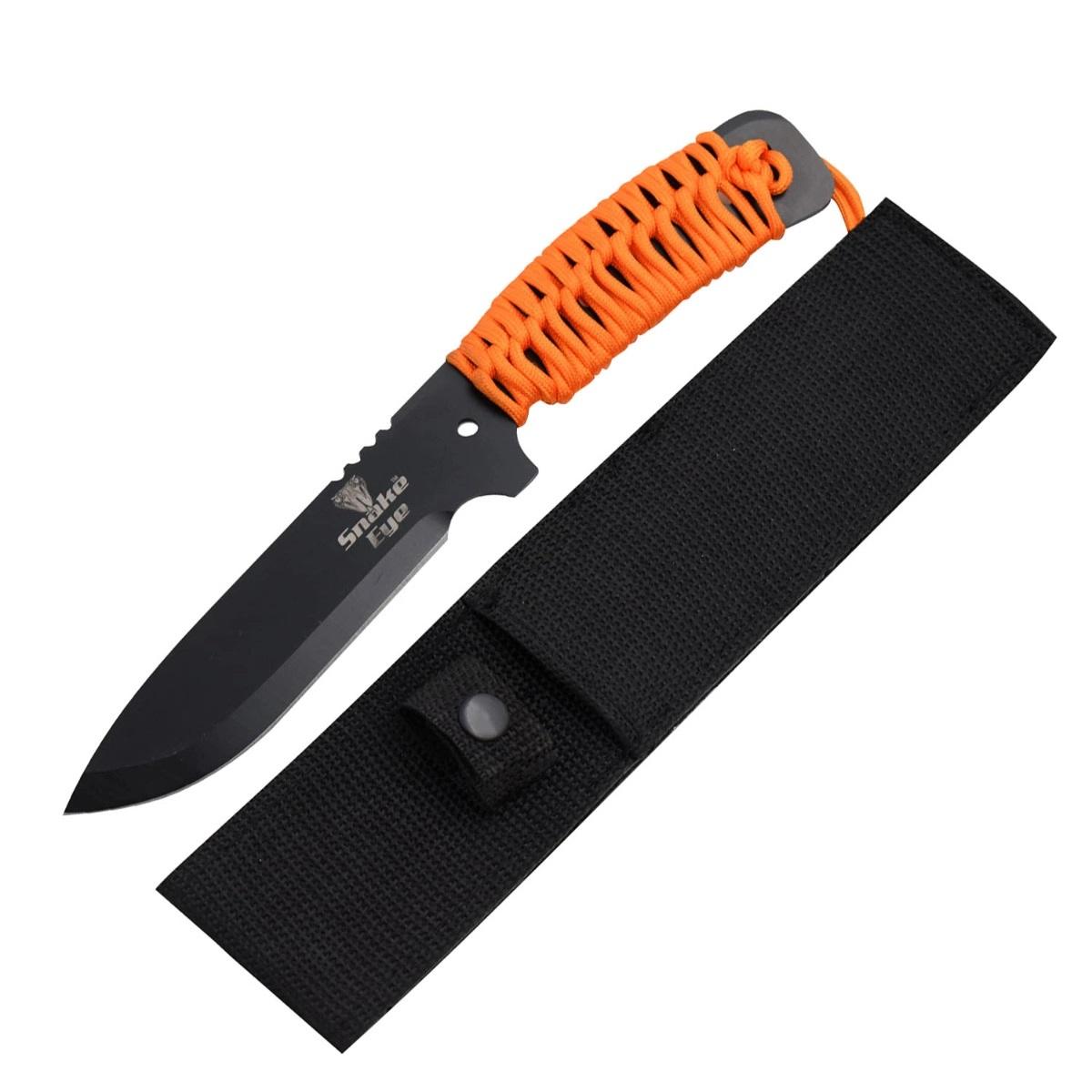 10" Hunting Knife with 6" Blade - Orange Cord Wrapped Handle image