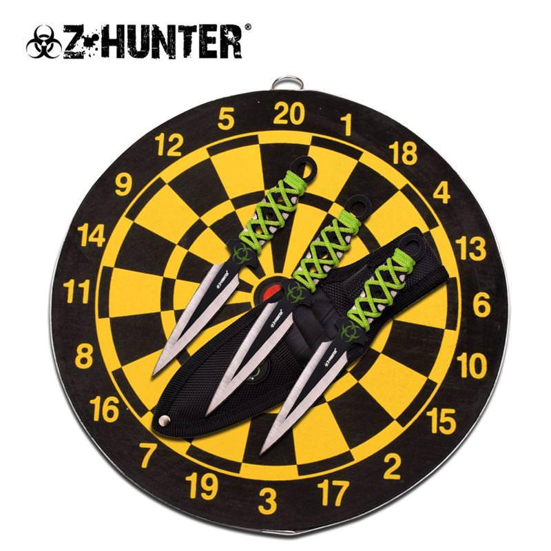 3 Piece Throwing Knife Set with Target Board - 2 Tone Knives image