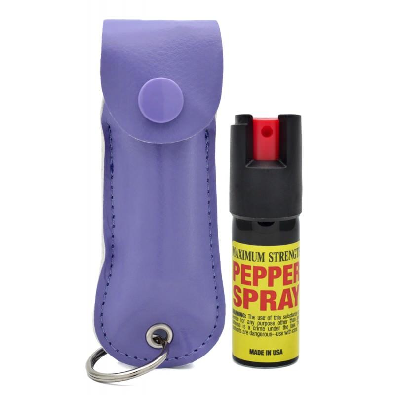 Purple Keychain Personal Defense Pepper Spray OC-18 1/2 oz With Case image