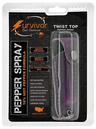 1/2 Ounce Survivor Pepper Spray Keychain - Purple image