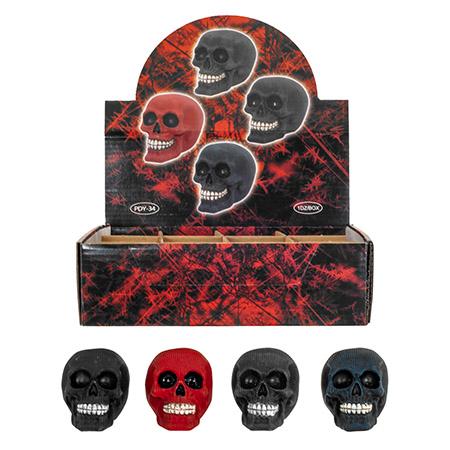 12-pc. Assortment of 2.25" Smiling Woven Skull Polyresin Figurines