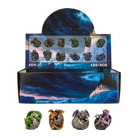 12-pc. Assortment of 1.75" Baby Dragon Egg Hatchling Polyresin...