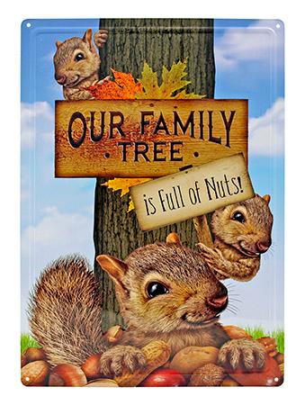 Our Family Tree is Full of Nuts Tin Metal Wall Sign image