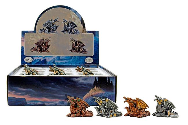 12 - pc. Mini Steampunk Wani Japanese Warrior Dragon Figurine... image