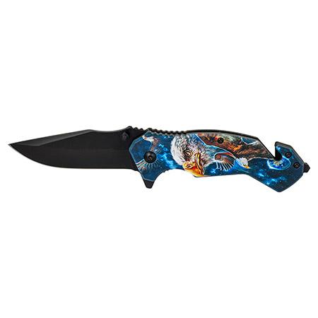 4.5" Spring Assisted American Bald Eagle Tactical Folding Pocket Knife image