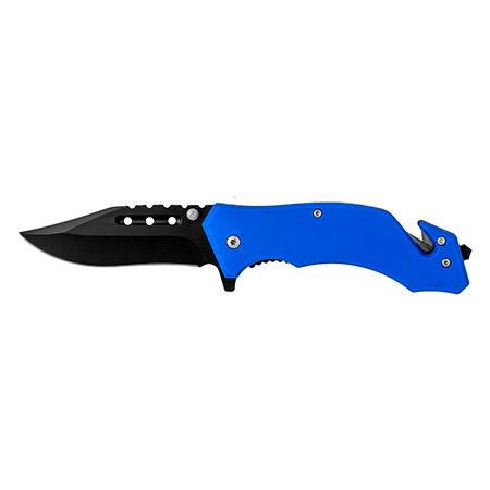 4.5" Spring Assisted Tactical Rescue Folding Pocket Knife - Blue image