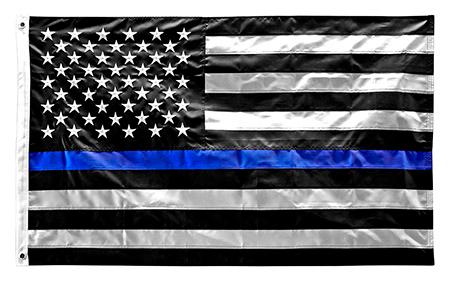 3' x 5' Embroidered Thin Blue Line American Flag (Police) image