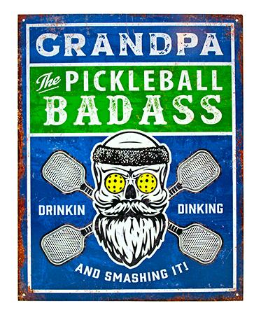 Funny Grandpa Pickleball Novelty Tin Sign image
