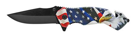 4.75" Tactical Rescue Spring Assisted Folding Pocket Knife - Eagle... image