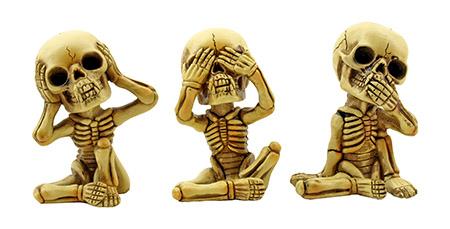 12-pc. Assortment of 3.88" Hear No See No Speak No Evil Skeleton... image