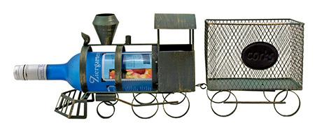 18" Rustic Metal Western Frontier Train and Caboose Locomotive Wine... image