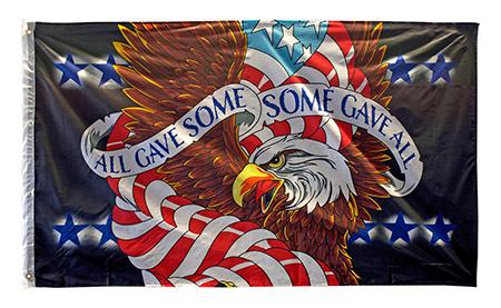 5' x 3' All Gave Some Some Gave All American Blad Eagle Patriotic Flag image