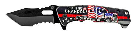 4.75" True American Patriot Folding Pocket Knife - Let's Go Brandon... image