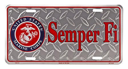 Marines Semper Fi Tin License Plate image