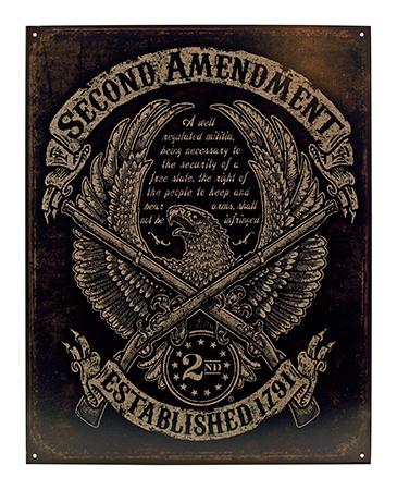 2nd Amendment American Bald Eagle Metal Tin Sign - Patriots image